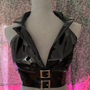 Black PVC bra top